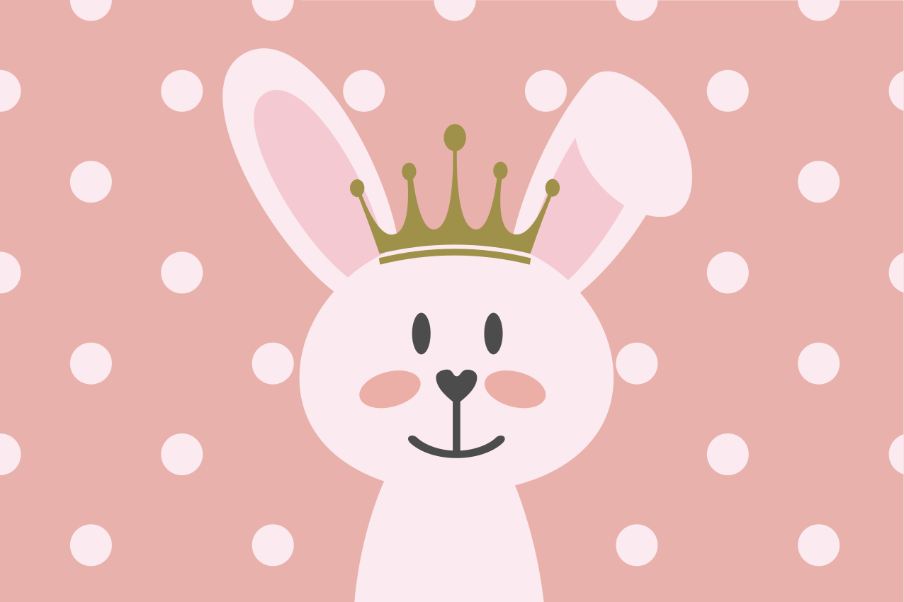 Kinder placemat schattige konijnen kroon - TenStickers