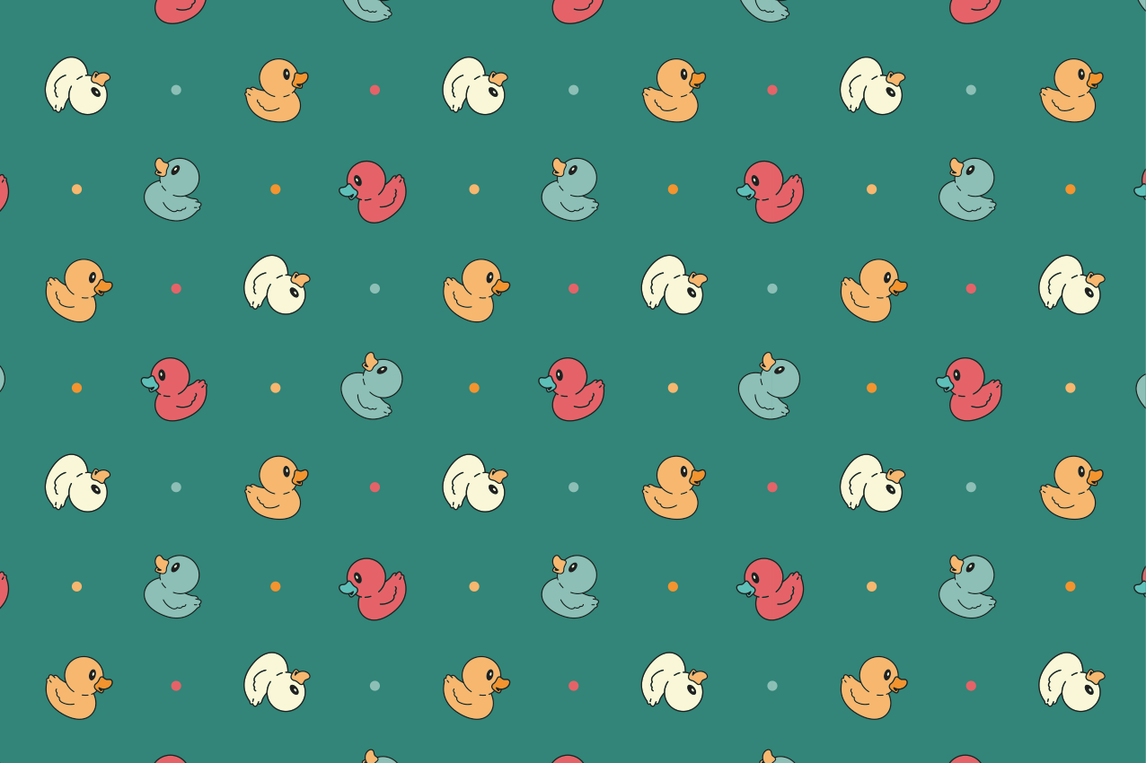 Kinder placemat kleurrijk eendjespatroon - TenStickers