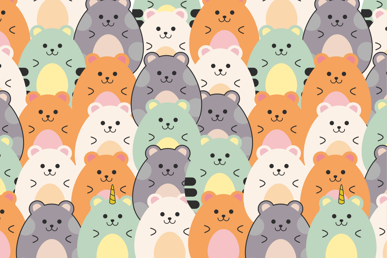 Kinder placemat schattige dierengezichten - TenStickers