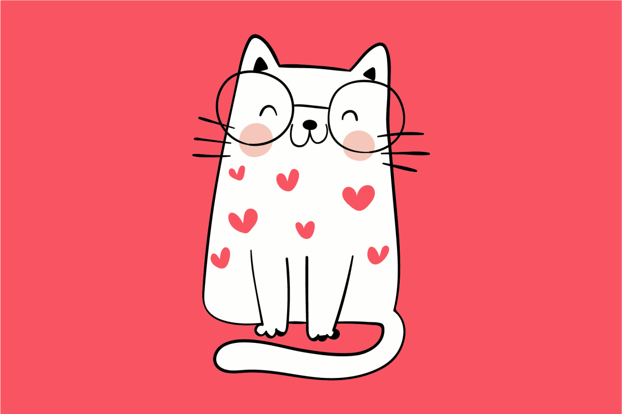 Kinder placemat schattig kattenkarakter - TenStickers