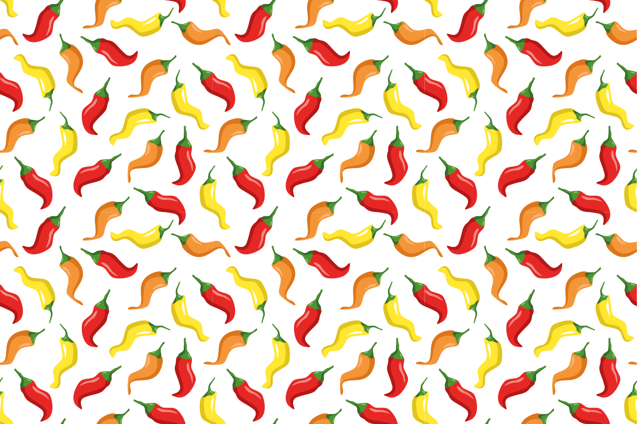 Originele placemat kleurige chili pepers - TenStickers
