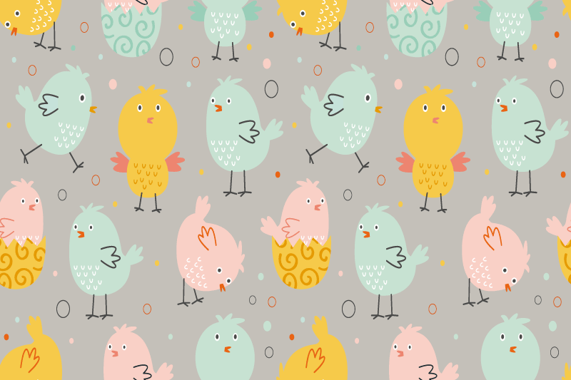 Kinder placemat met kleurrijke kuikenfiguren - TenStickers