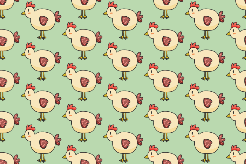 Kinder placemat charmante kippen herhalingen - TenStickers