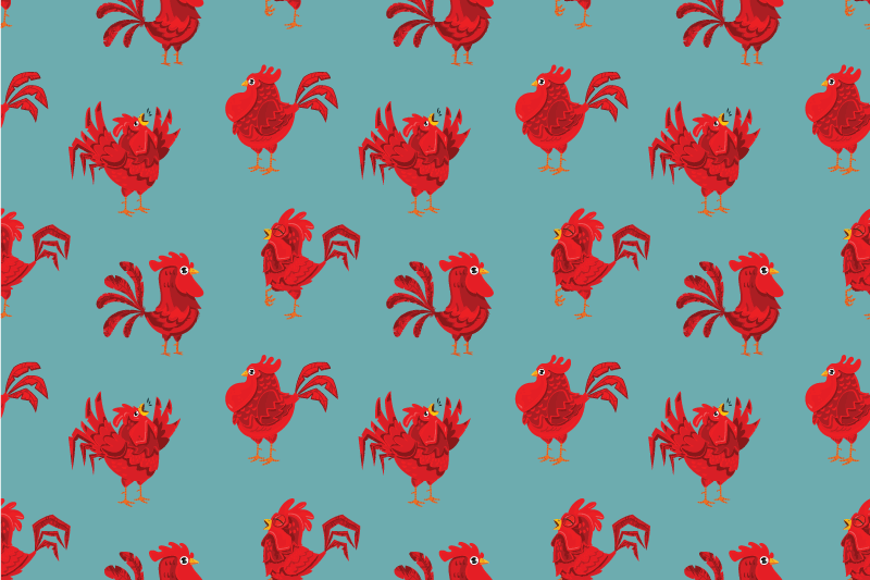 Originele placemat met charmant kippenpatroon - TenStickers