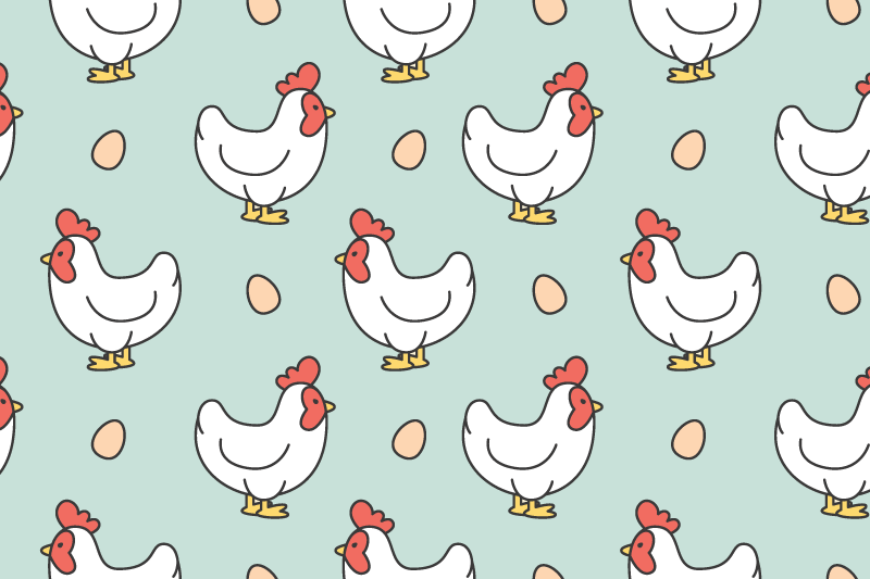 Kinder placemat met speelse kippenpatronen - TenStickers