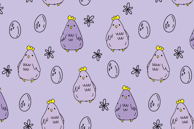 Kinder placemat schattig kippenpatroon - TenStickers