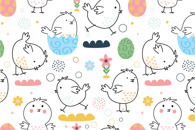 Kinder placemat schattige vogelpatronen - TenStickers