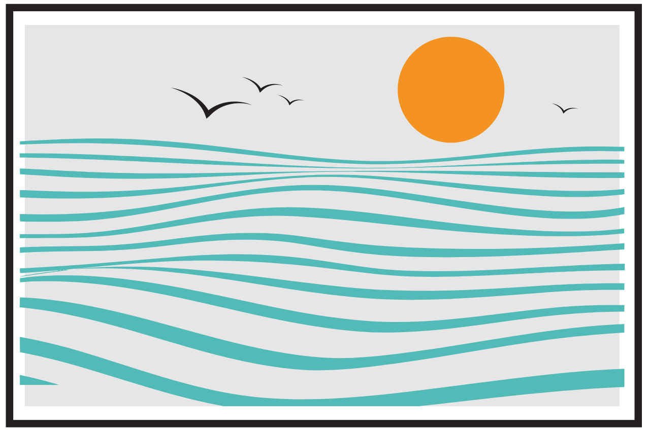 Moderne placemat met stijlvol golven ontwerp - TenStickers
