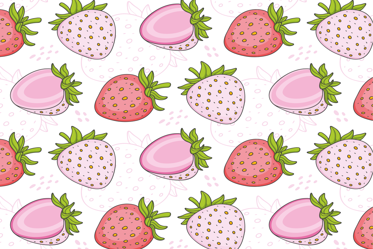 Originele placemat met roze aardbeienpatroon - TenStickers