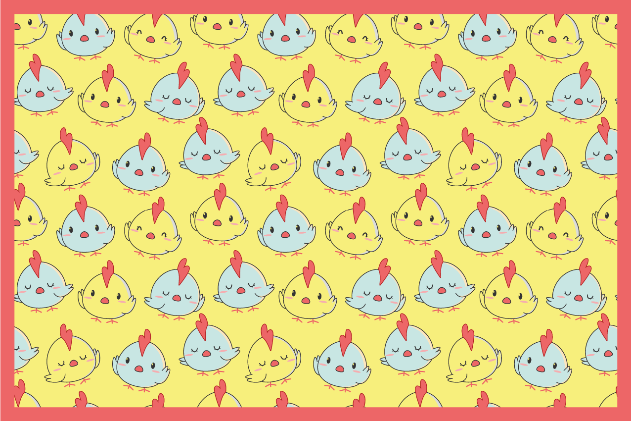 Kinder placemat schattig kuiken patroon - TenStickers