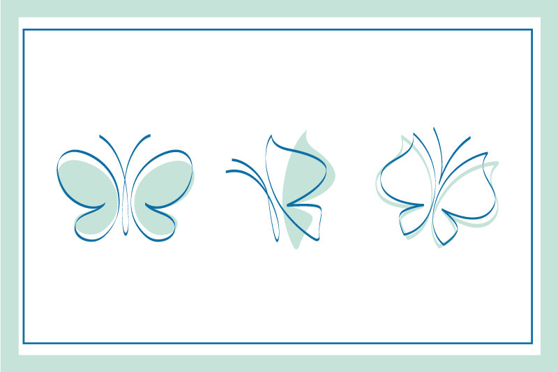 Originele placemat elegante vlindermotieven - TenStickers