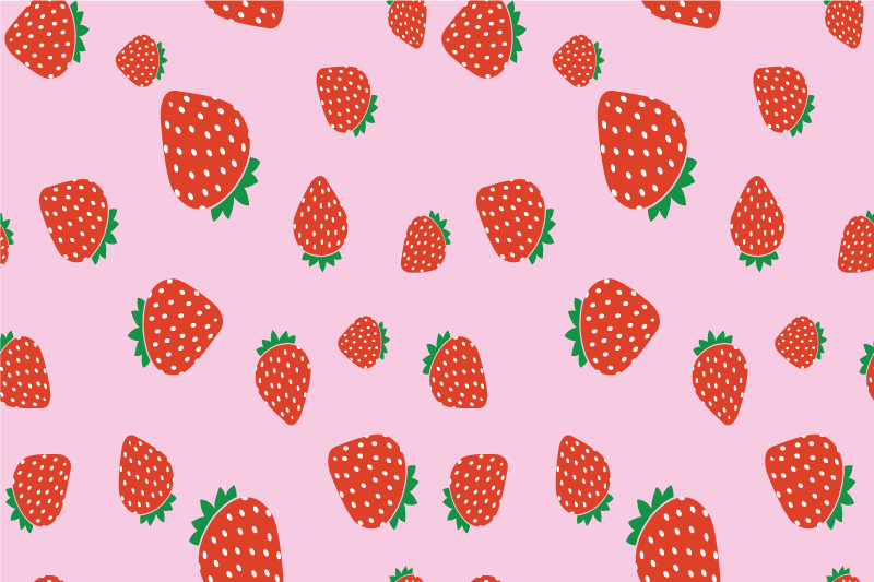 Kinder placemat met aardbeienmotief - TenStickers