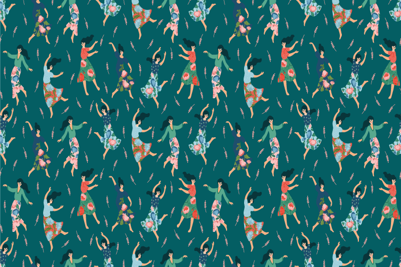 Originele placemat dansende vrouwen motief - TenStickers