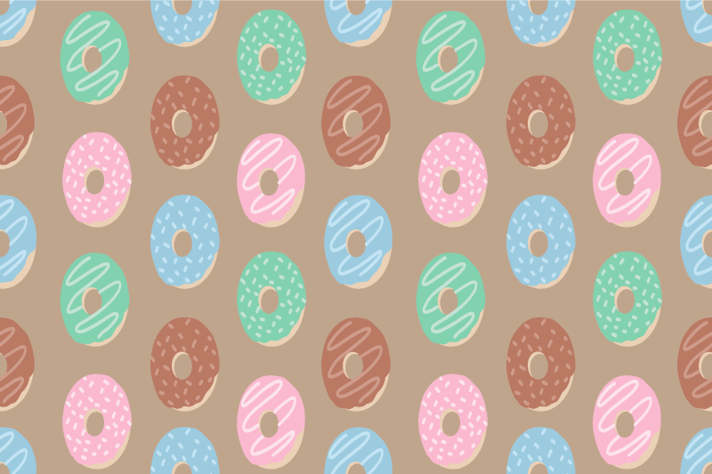 Originele placemat met levendig donutmotief - TenStickers