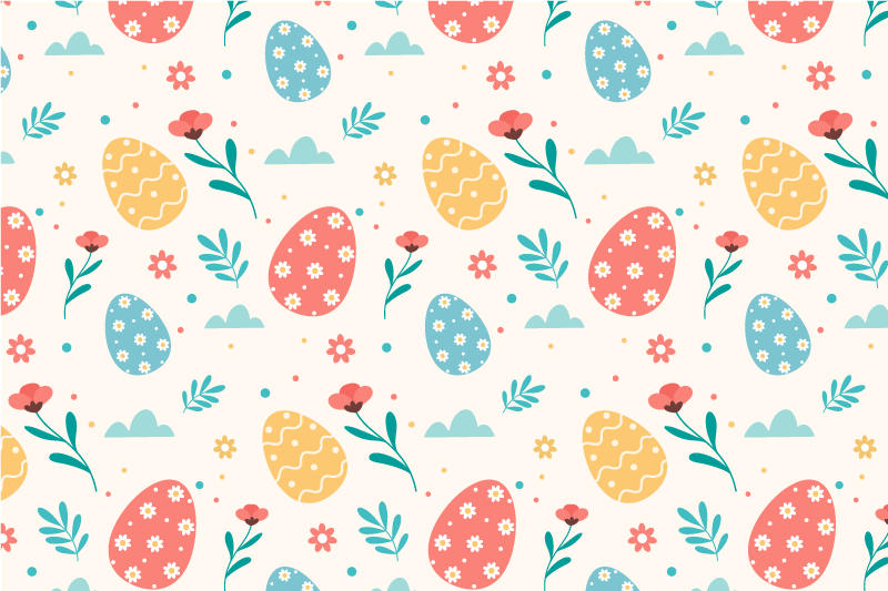 Kinder placemat kleurrijk eierenpatroon - TenStickers
