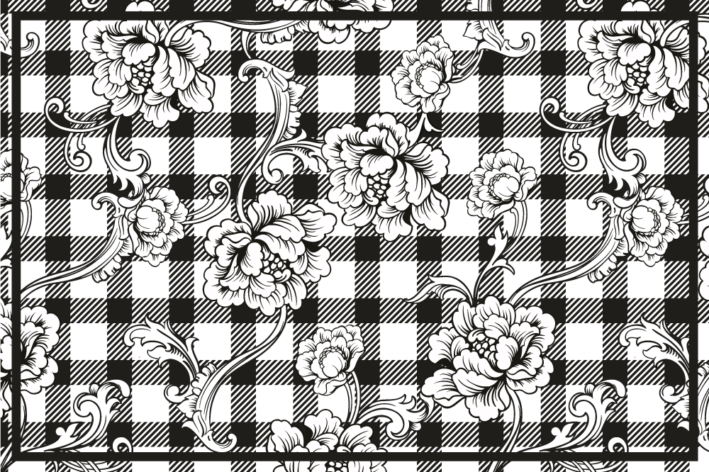 Originele placemat met bloemenruitpatroon - TenStickers