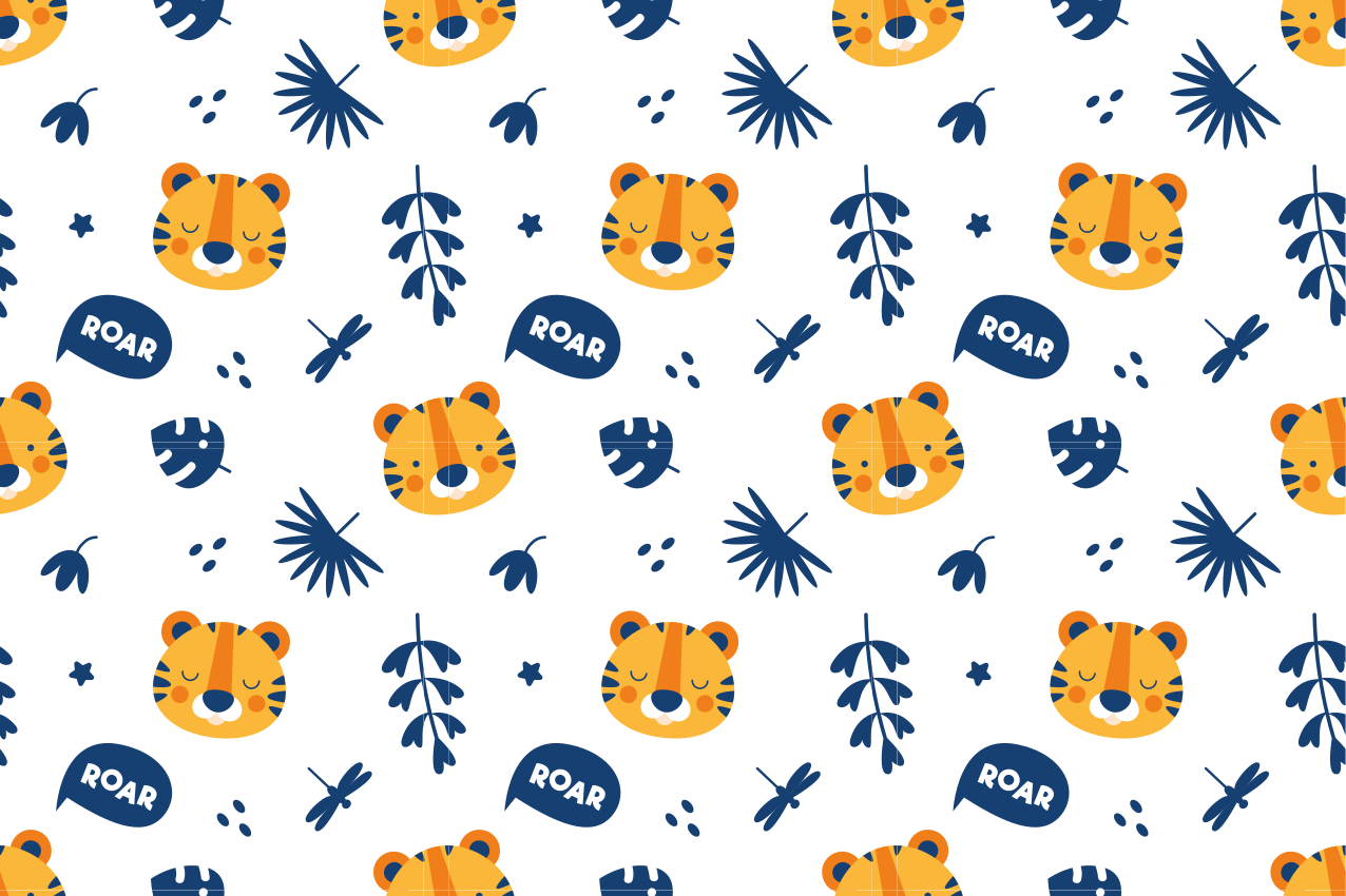Kinder placemat met tijgergezicht patroon - TenStickers