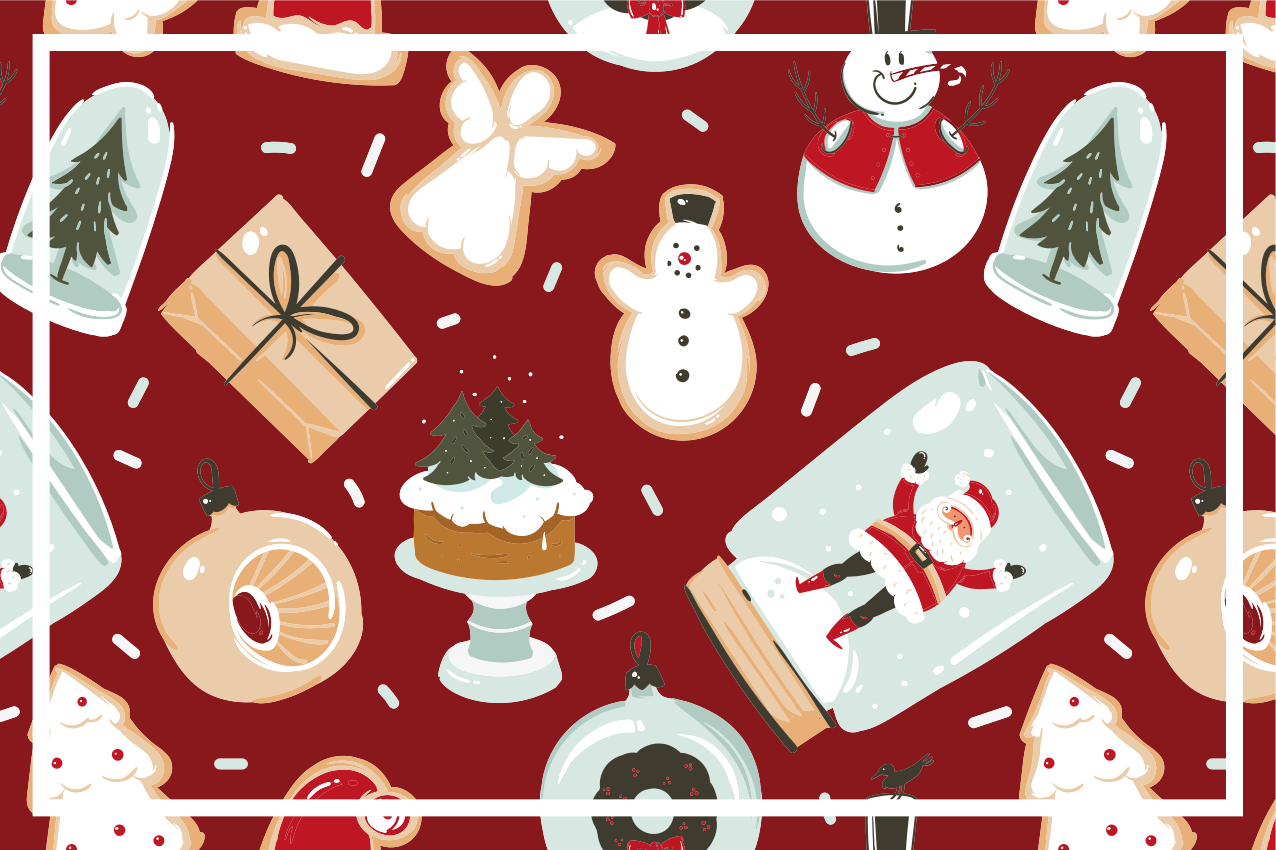 Kerstmis placemat met feestelijke vakantiethema's - TenStickers