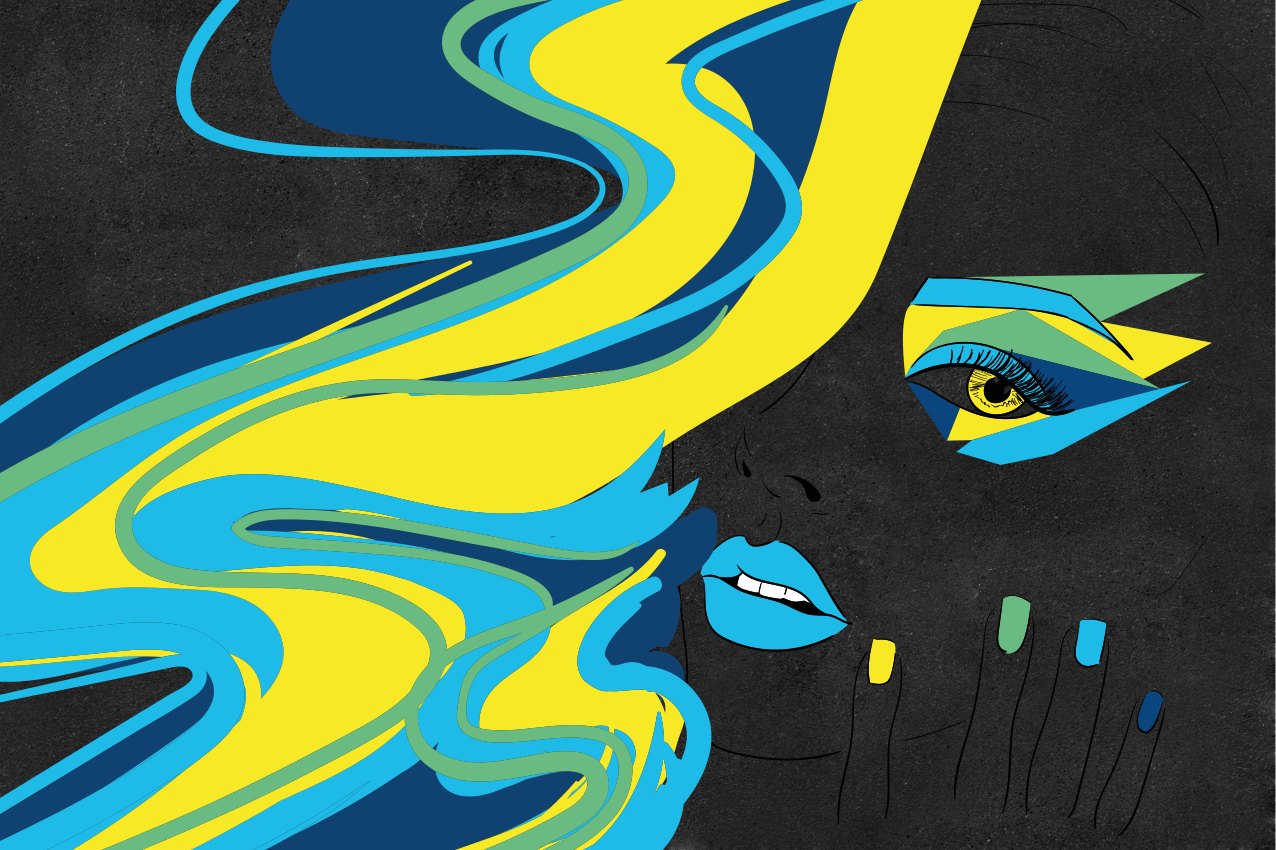 Originele placemat bold face art - TenStickers