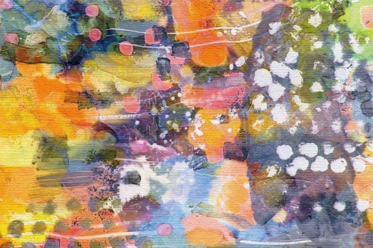 Houten placemat met levendige kleurensplash - TenStickers