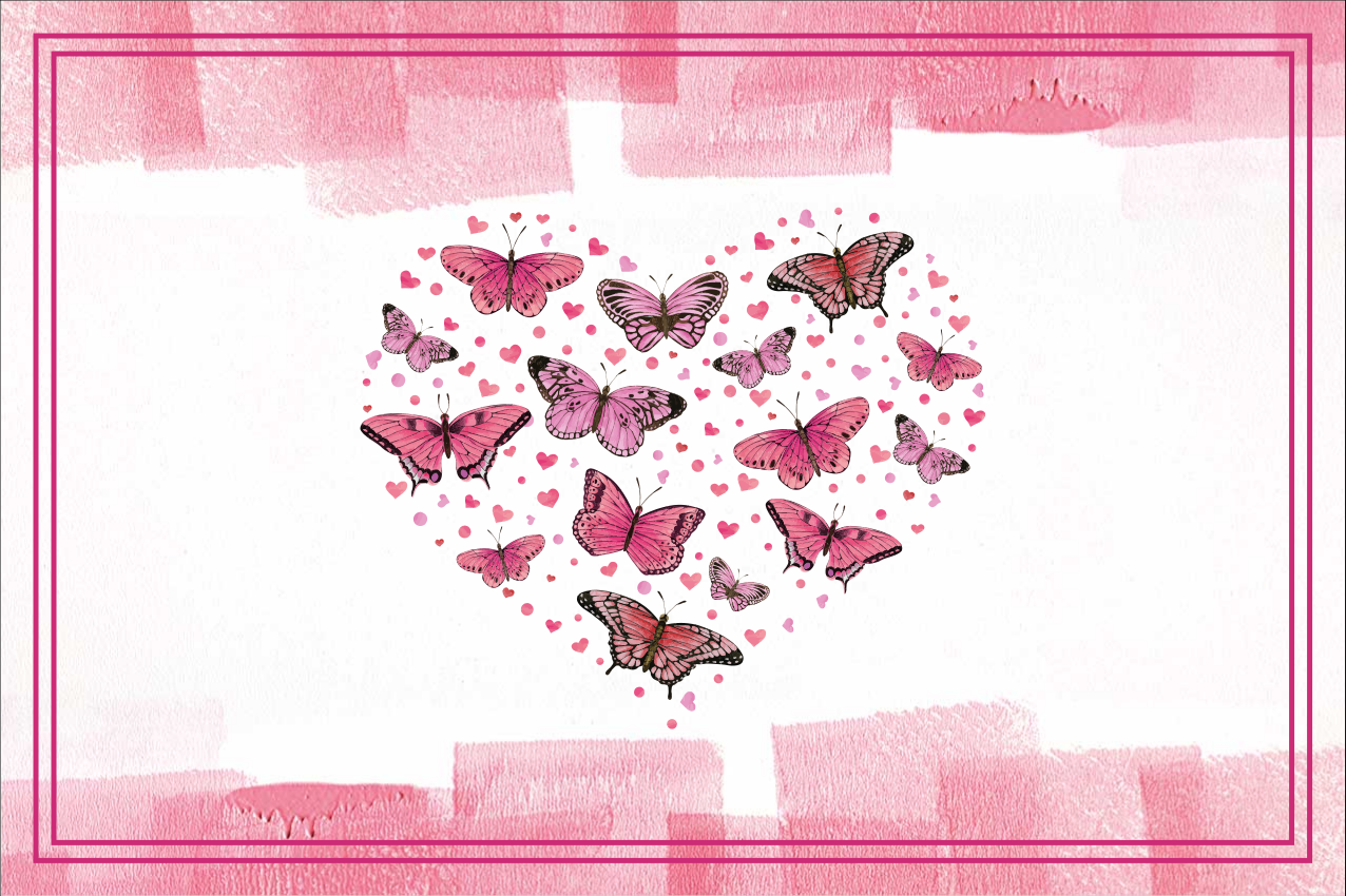 Moderne placemat hartvlinderspatroon - TenStickers