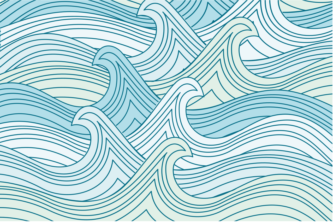 Houten placemat met golvende lijnmotief - TenStickers