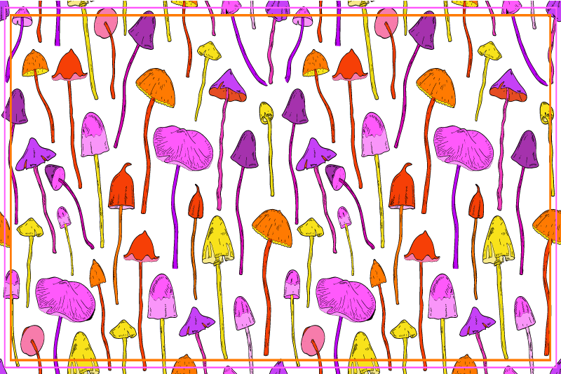 Originele placemat kleurrijk paddenstoelenpatroon - TenStickers