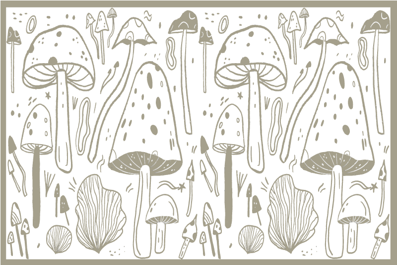 Originele placemat paddenstoel natuur elementen - TenStickers