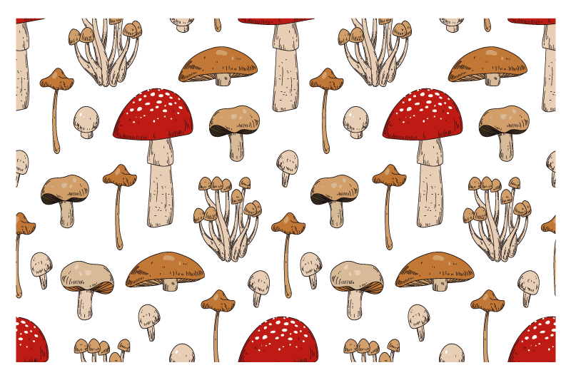 Originele placemat met paddenstoelenpatroon - TenStickers