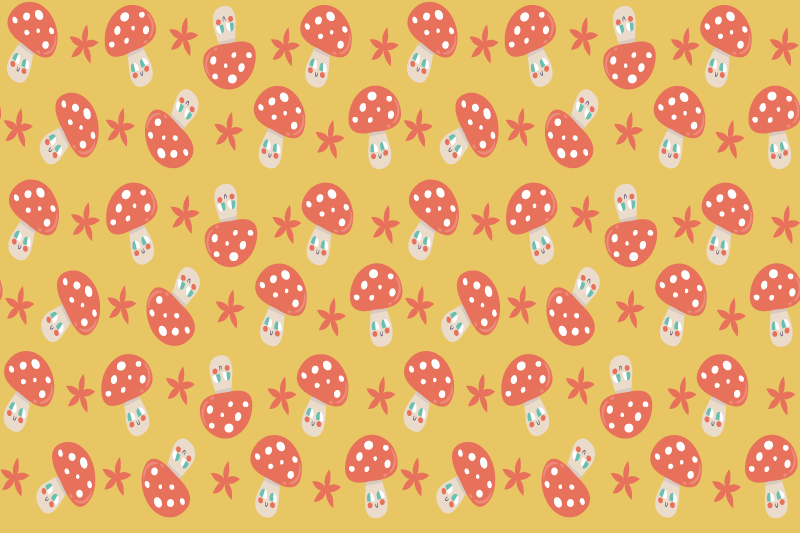 Kinder placemat met speels paddenstoelenmotief - TenStickers
