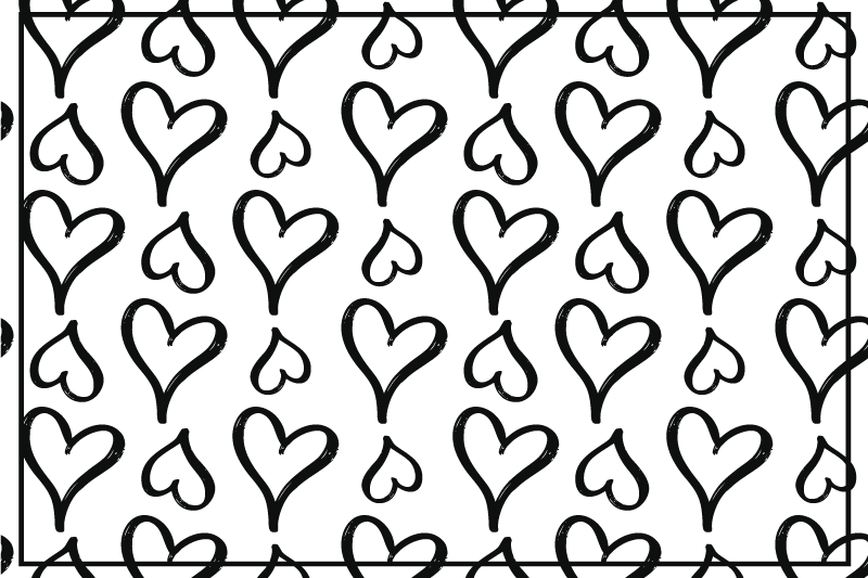 Kinder placemat met speelse hartjespatroon - TenStickers