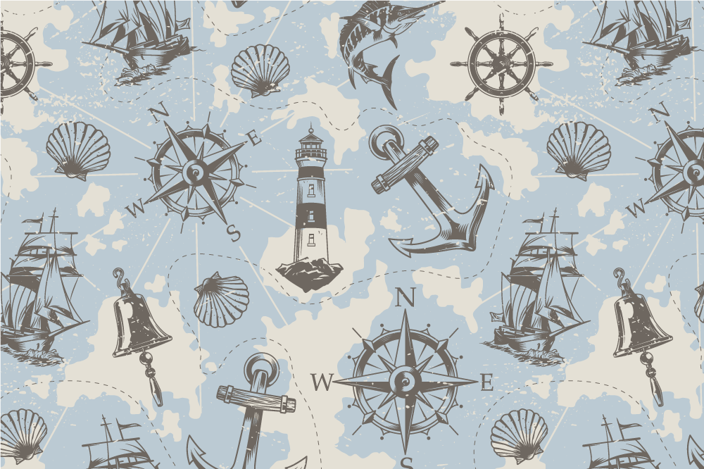 Moderne placemat met nautisch thema print - TenStickers
