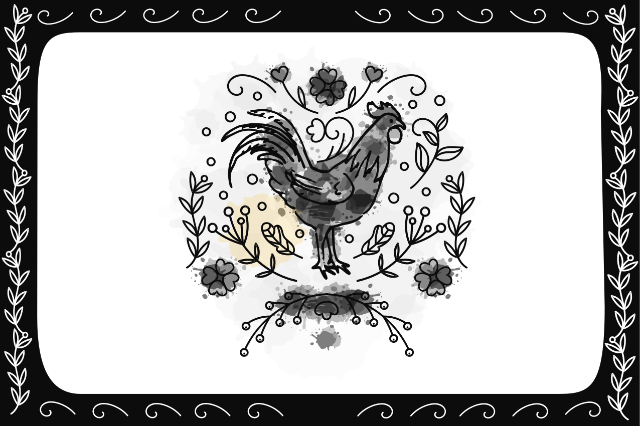 Elegante haan illustratie moderne placema - TenStickers