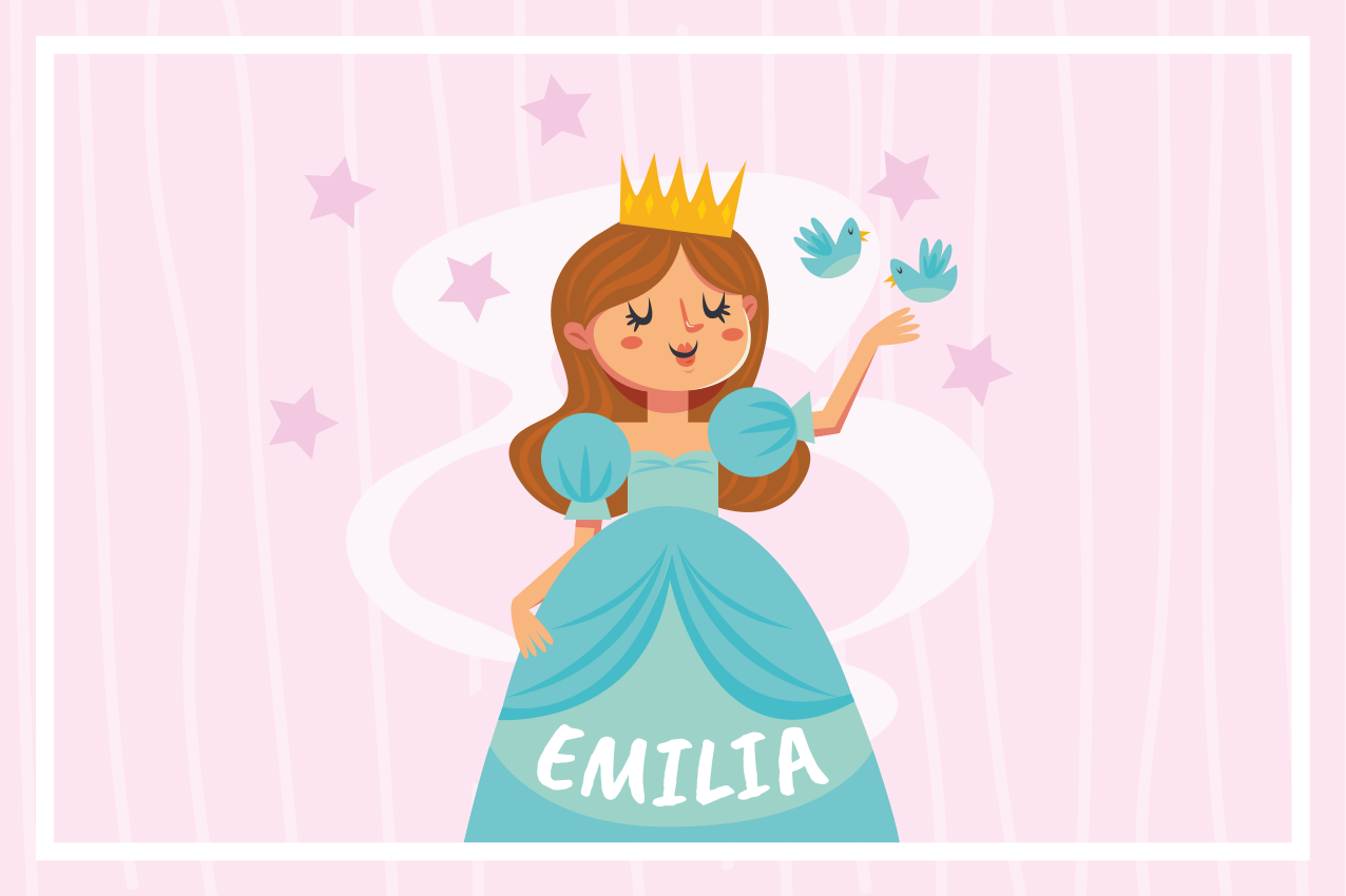 Kinder placemat met prinses karakterillustratie - TenStickers