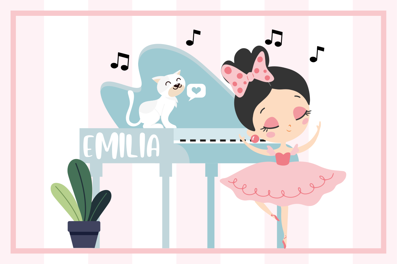 Kinder placemat balletdanser figuur - TenStickers