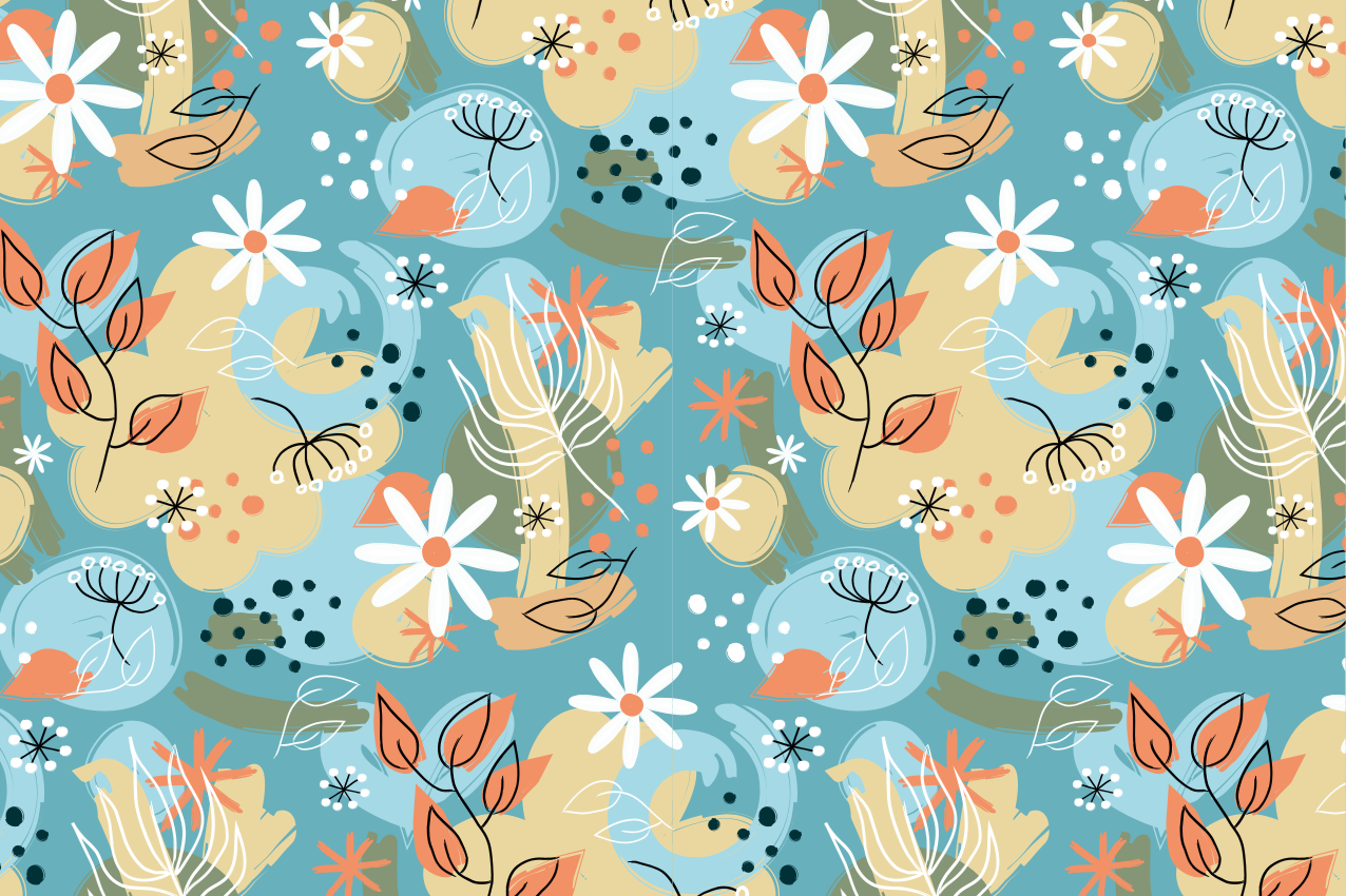 Moderne placemat met bloemmotief - TenStickers