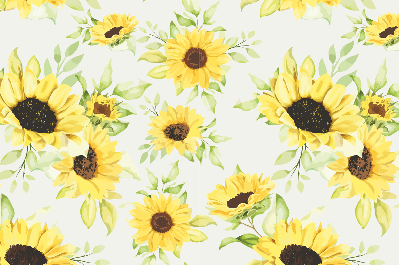 Originele placemat met zonnebloem patroon - TenStickers