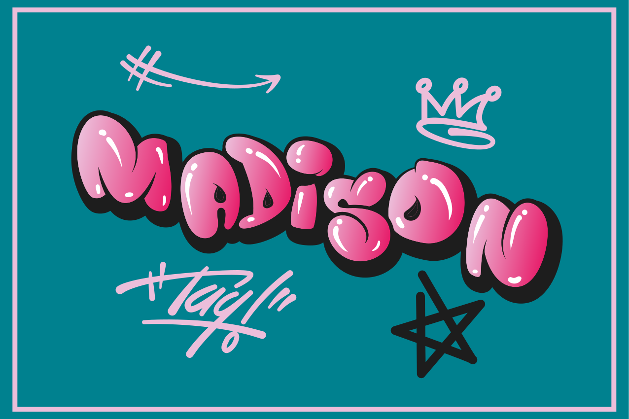 Originele placemat gepersonaliseerd met naamdesign - TenStickers