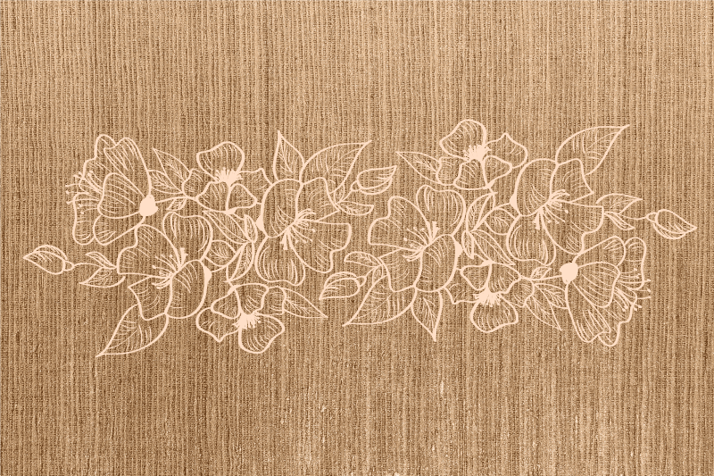 Houten placemat met bloemen reliëf oppervlak - TenStickers