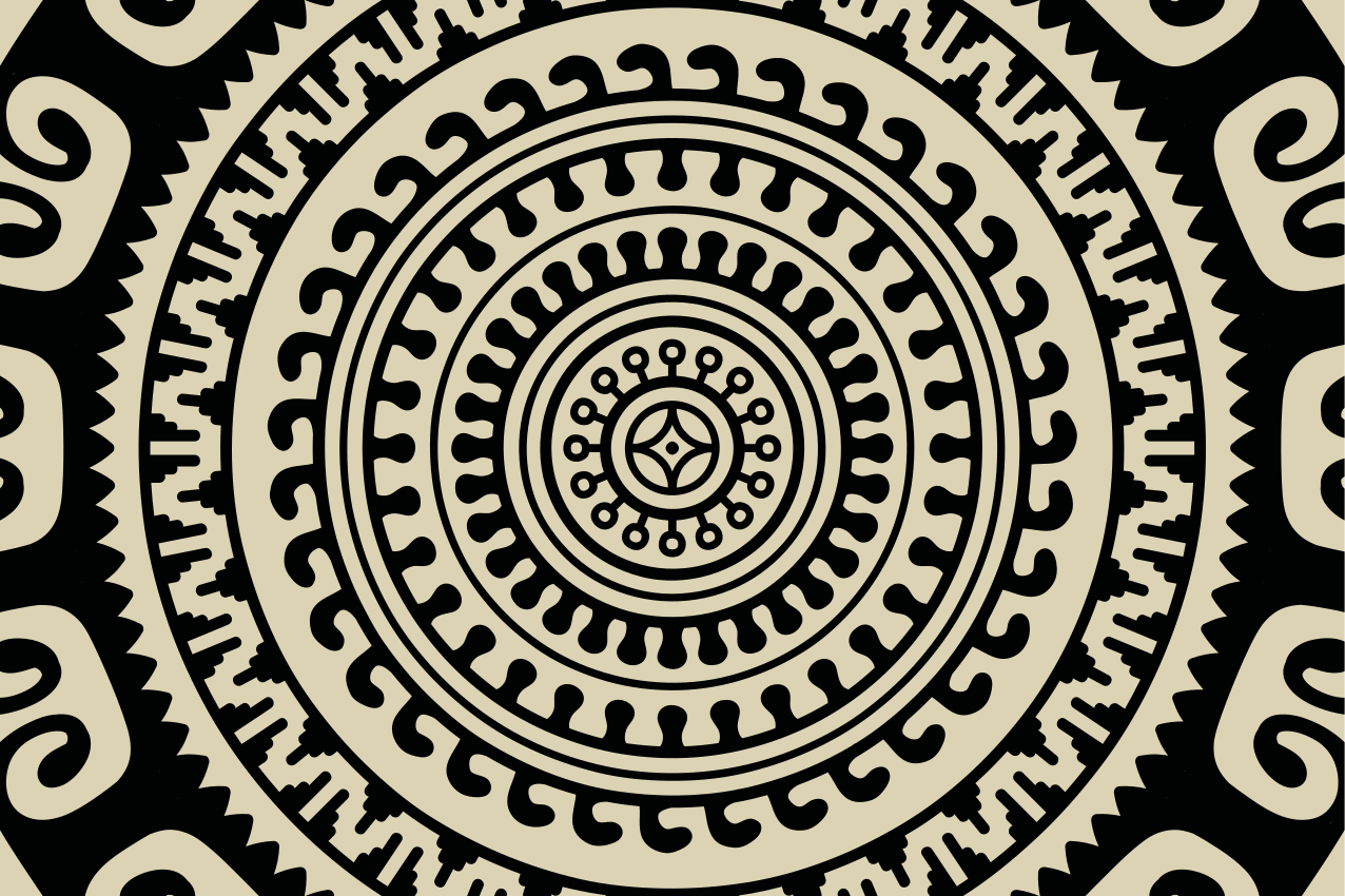 Houten placemat met cirkelvormige patronen - TenStickers