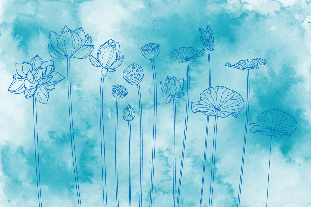 Houten placemat met lotusbloem patronen - TenStickers