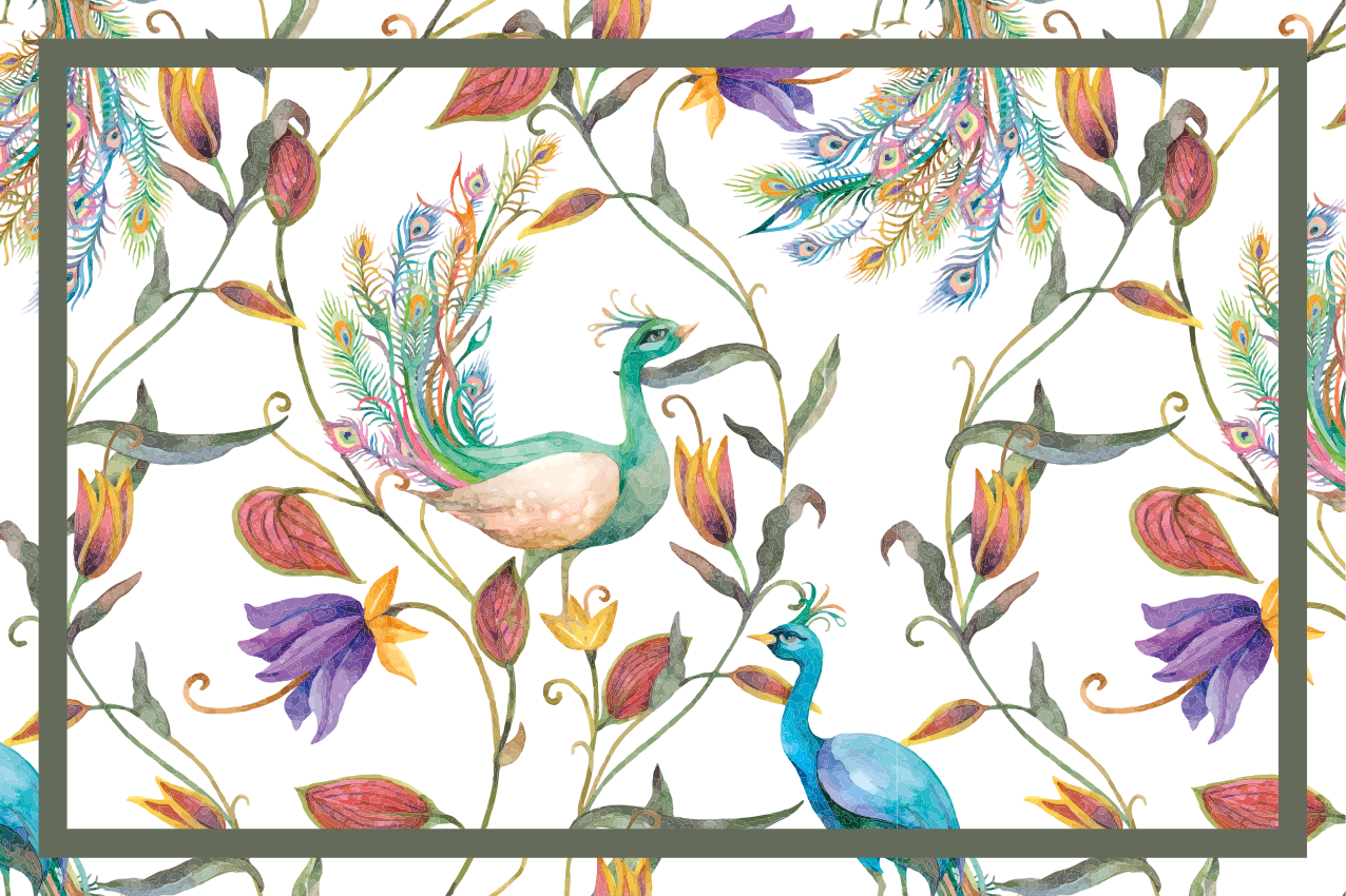 Originele placemat pauwenbloem patroon - TenStickers