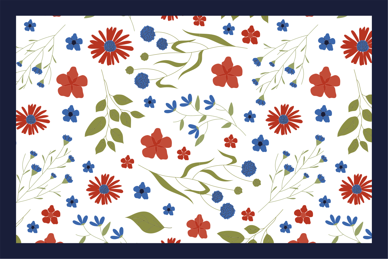 Kinder placemat bloemenpatroon vreugde - TenStickers