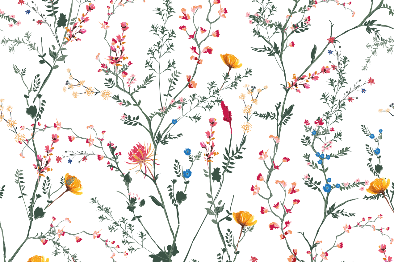 Originele placemat bloemenpatroon array - TenStickers