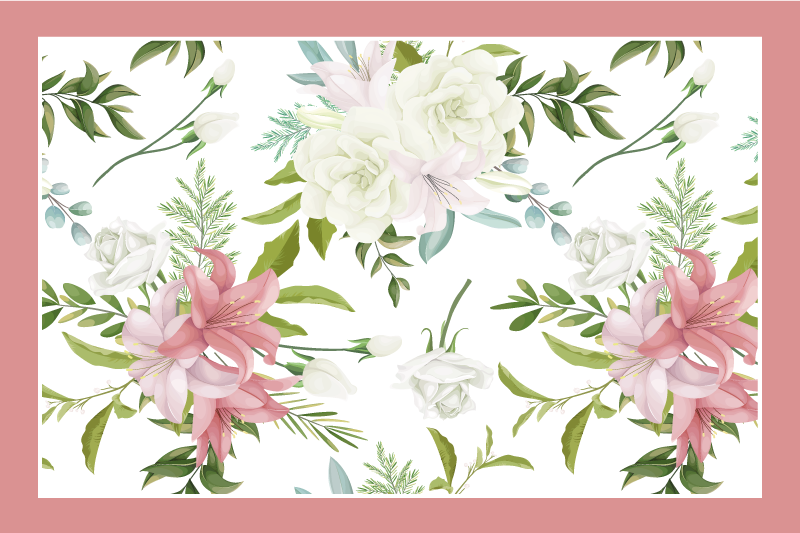 Originele placemat met bloemmotief centerpiece - TenStickers