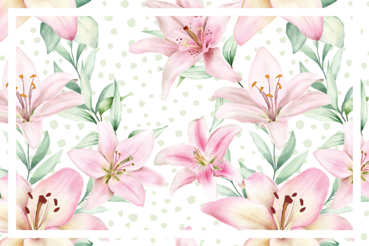 Originele placemat met bloemenlelie arrangement - TenStickers