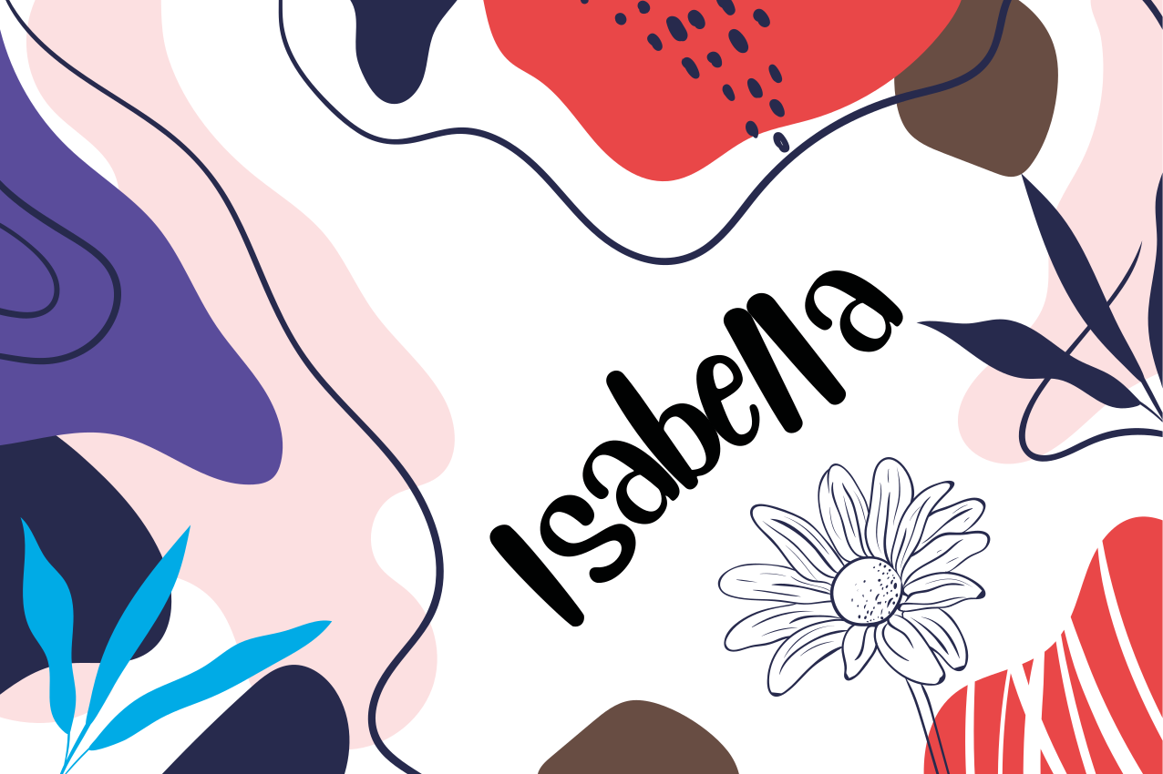 Placemat met naam kleurrijk abstract bloemig - TenStickers