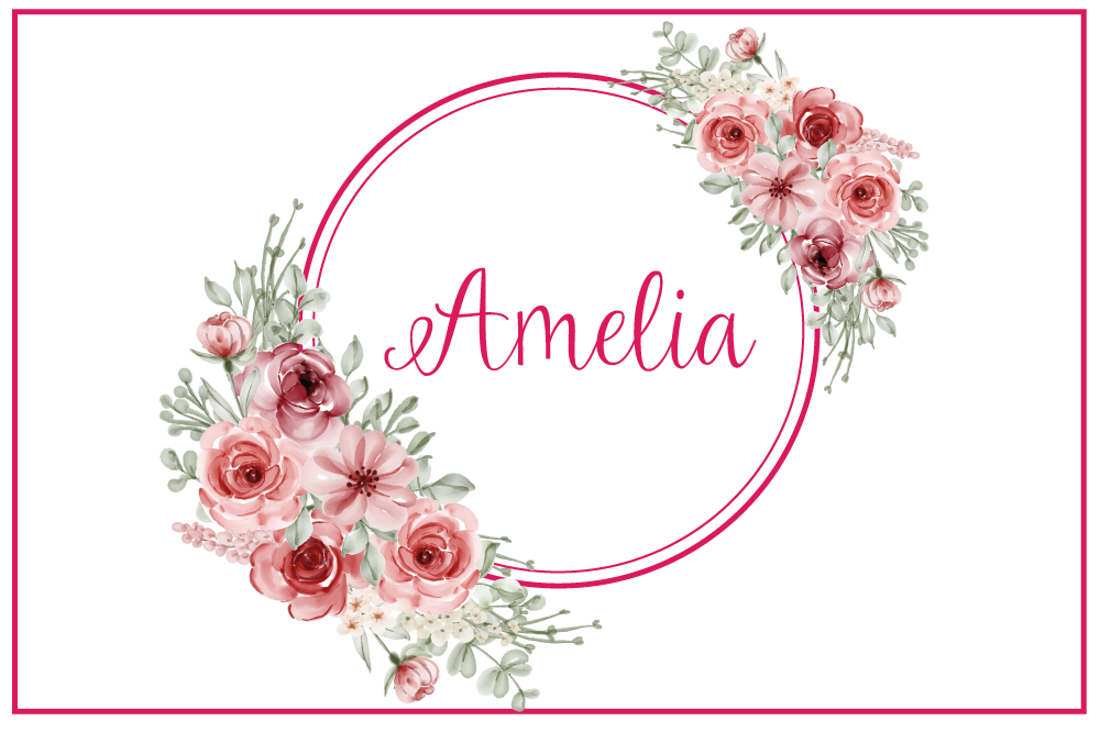 Placemat met naam botanische aangepaste creatie - TenStickers