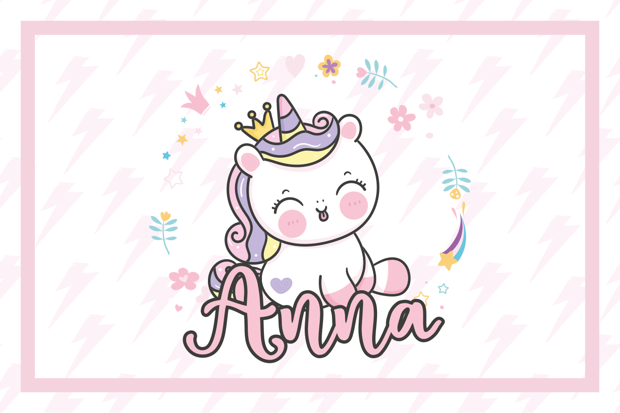 Kinder placemat met schattige eenhoorn illustratie - TenStickers