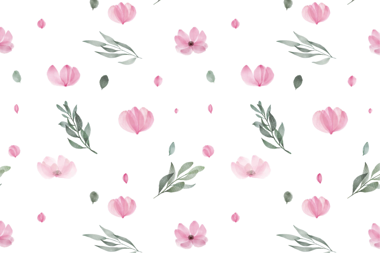 Kerstmis placemat met bloemmotief in zachte tinten - TenStickers